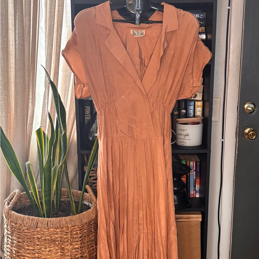 80s Nina Piccalino Peach Maxi Dress